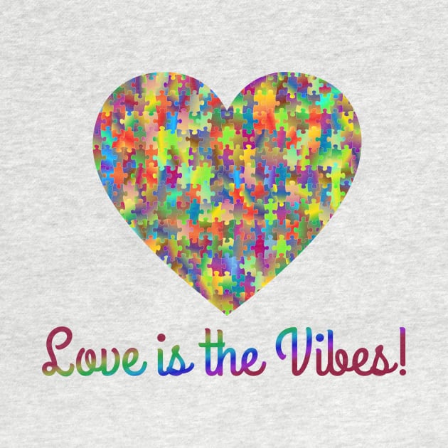 Love is the vibes! Colorful Puzzle Heart by Benny Merch Pearl